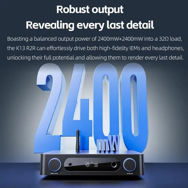 Alt view image 6 of 7 - FiiO K13 R2R Desktop DAC and Headphone Amplifier (Silver)