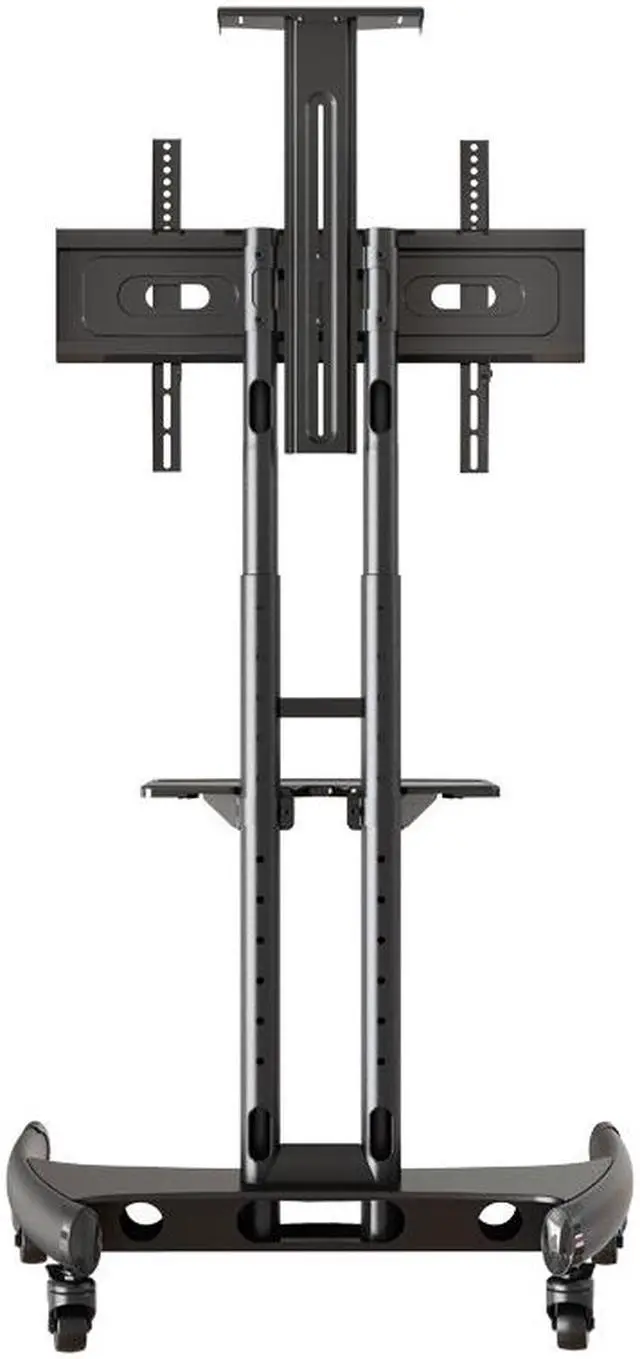 Alt view image 5 of 13 - Rocelco VSTC Standard Rolling, Mobile TV Cart Mount (Black) Mobile Cart