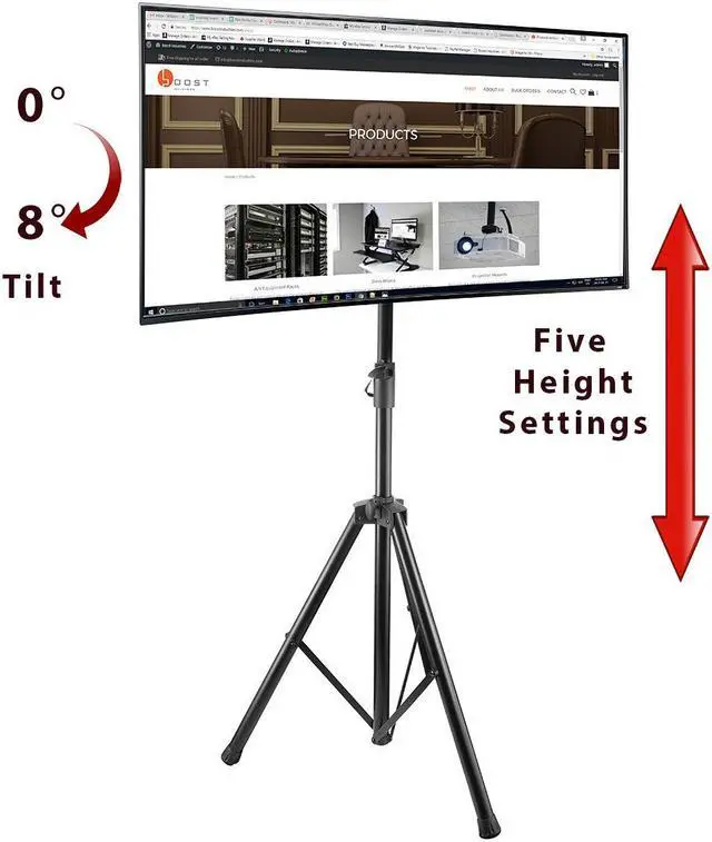 Main image of Boost Industries AVT-3770T Tilting Mobile TV Mount with Portable Tripod Stand for Screens 37" - 70"