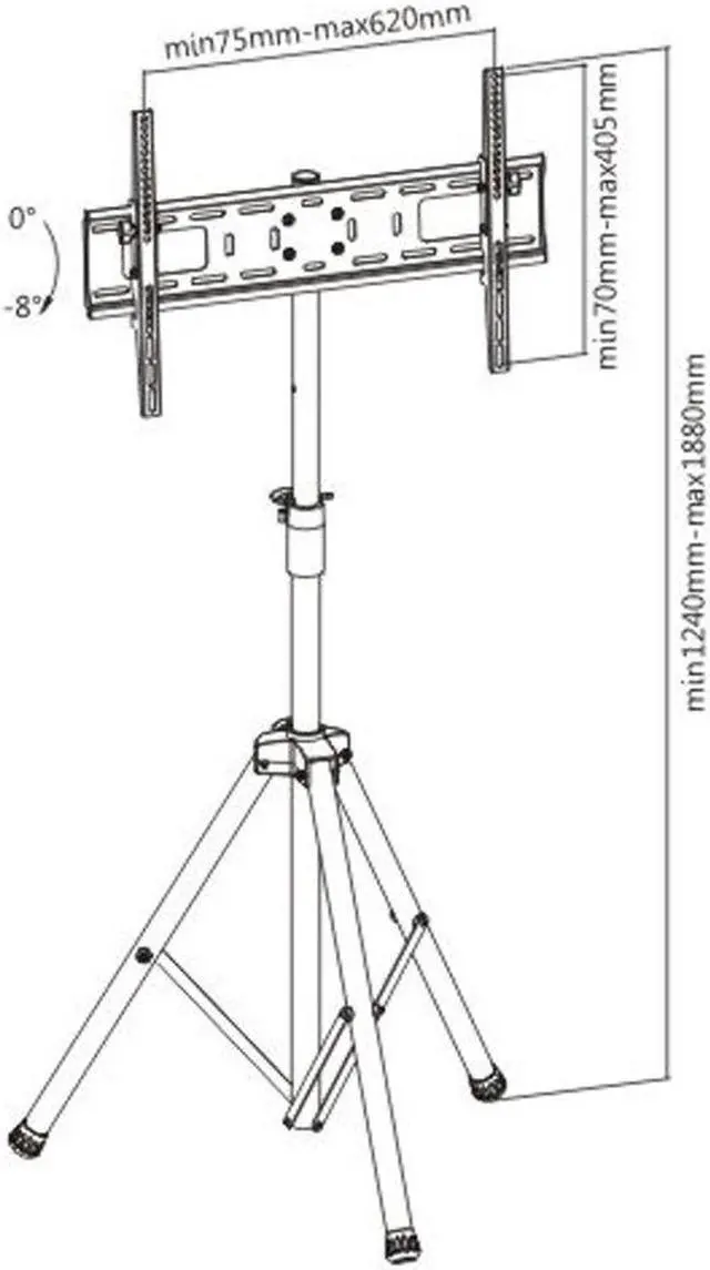 Alt view image 6 of 6 - Boost Industries AVT-3770T Tilting Mobile TV Mount with Portable Tripod Stand for Screens 37" - 70"
