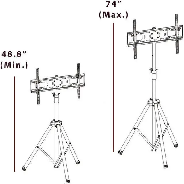 Alt view image 2 of 6 - Boost Industries AVT-3770T Tilting Mobile TV Mount with Portable Tripod Stand for Screens 37" - 70"