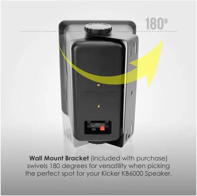 Alt view image 6 of 20 - Kicker 46KB6G KB6 Outdoor/Indoor Speakers - Gray