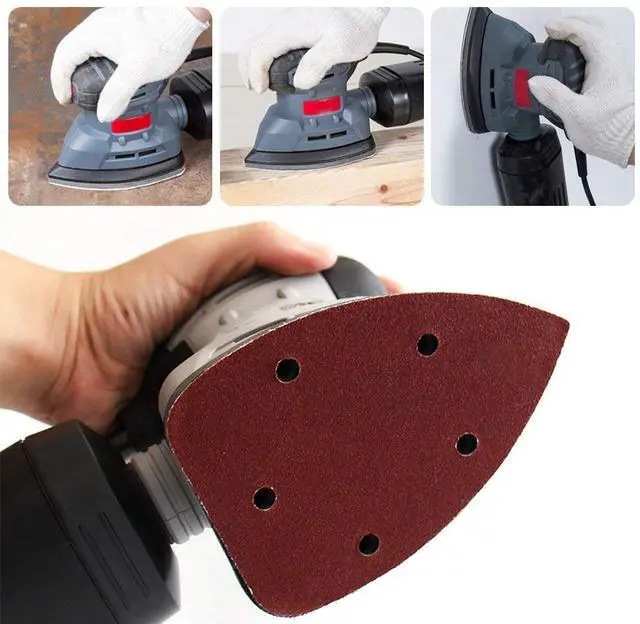 Alt view image 7 of 7 - 120 Pack Mouse Detail Sander Sandpaper - Includes 40, 60, 80, 120, 180, and 240 Grits (20 Sheets of Each Grit), Hook and Loop, 5 Hole