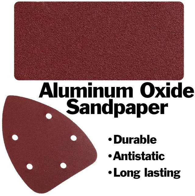 Alt view image 5 of 7 - 120 Pack Mouse Detail Sander Sandpaper - Includes 40, 60, 80, 120, 180, and 240 Grits (20 Sheets of Each Grit), Hook and Loop, 5 Hole