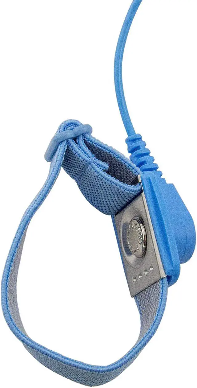 Alt view image 2 of 2 - Anti-Static Wrist Strap - Adjustable Band, Protects ICs and Other Equipment from Static Discharge, 10' Cord
