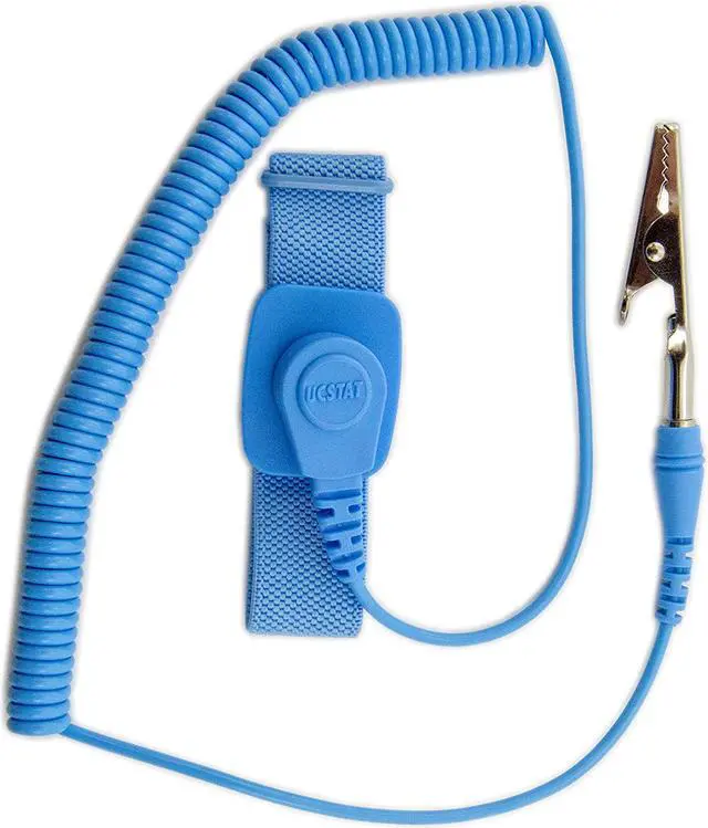 Main image of Anti-Static Wrist Strap - Adjustable Band, Protects ICs and Other Equipment from Static Discharge, 10' Cord