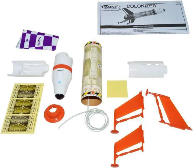 Alt view image 3 of 6 - Estes Destination Mars Colonizer Model Rocket Starter Set - Includes Rocket Kit (Beginner Skill Level), Launch Pad, Launch Controller, Glue, Four AA Batteries, and Two Engines