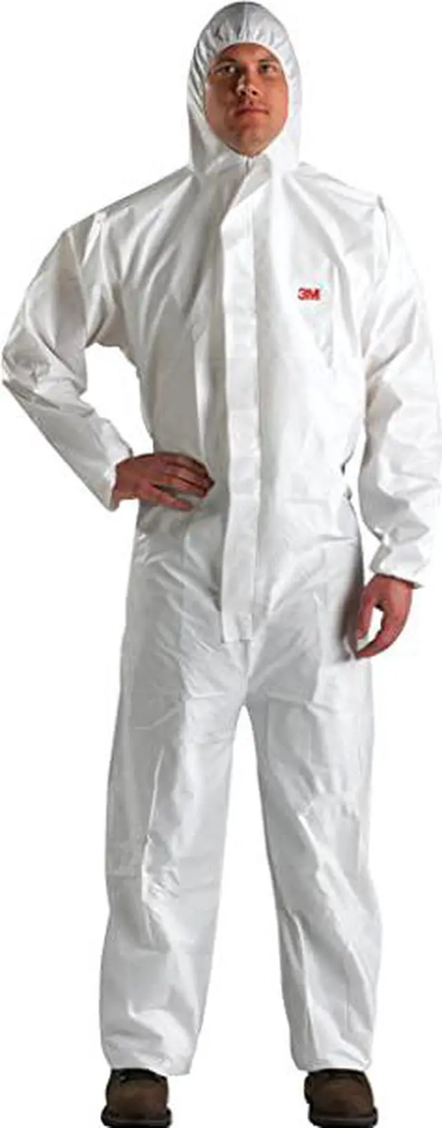 Main image of 3M 4510-M Hooded Disposable Coveralls, M, White, Microporous Laminate