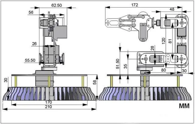 Alt view image 6 of 7 - DAGU 6DOF Robotic Arm with 6 Degrees of Freedom, Includes 6 Servos and Microcontroller