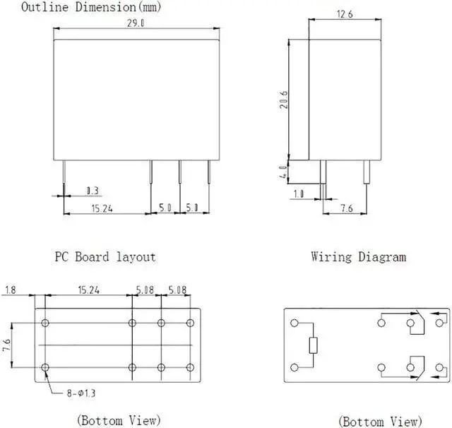 Alt view image 3 of 3 - 5V 5A Single Contact Relay DIP, 50O Coil Resistance, Clear, HLS-14F3L-DC5V-C