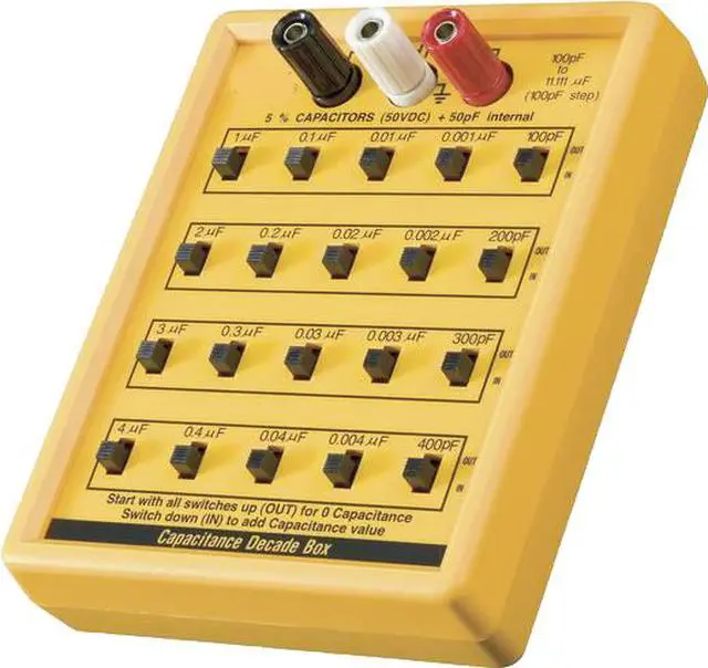 Alt view image 2 of 2 - Capacitance Decade Box, Five Decades, 100 pF to 11uF (100 pF per step, 5% caps, 50V)
