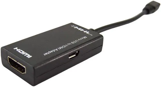 Alt view image 5 of 6 - MHL 5-Pin MicroUSB to HDMI Adapter Cable 1080p Video Audio Output