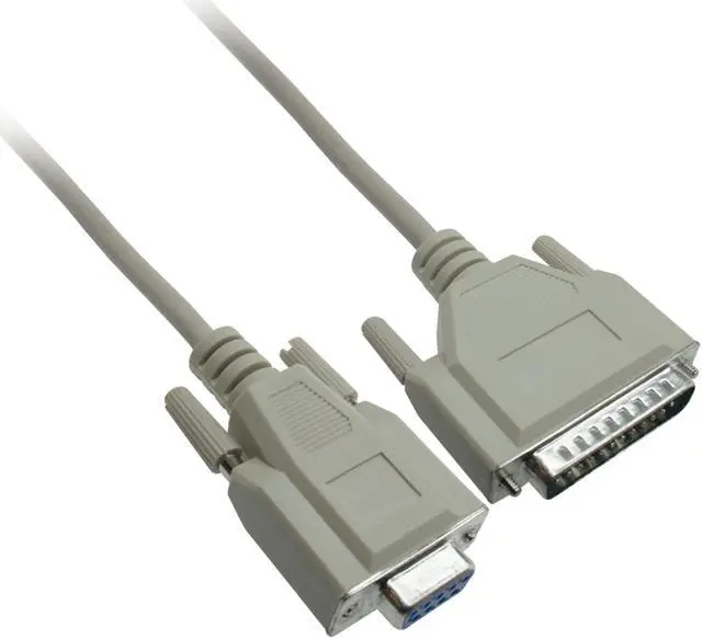 Alt view image 2 of 2 - 6 Foot DB9 Female to DB25 Male Modem Cable, Beige Color
