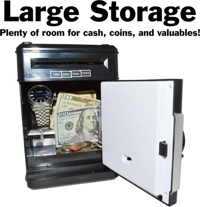 Alt view image 4 of 6 - Cash Vault for Kids - Password Protect Your Bills and Coins - Bank Safe Features Sound Effects, Lights, and Music