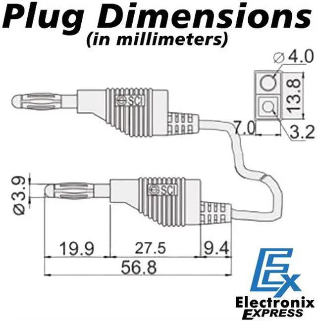 Alt view image 5 of 5 - 6 Piece Set Banana to Banana Test Leads, 36" Long Each, Stackable, Colors: Red, Black, White, Blue, Green, and Yellow