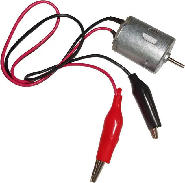 Alt view image 2 of 2 - 5V DC Motor with Alligator Leads - Ideal for Experiments and Projects