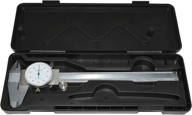 Alt view image 3 of 7 - 6" Utility Dial Caliper, 0.001" Resolution with Slide Lock, Stainless Steel Construction, Storage Case Included