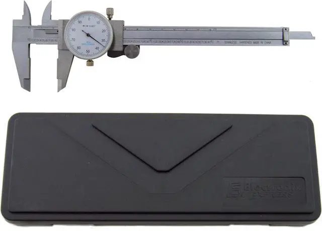 Main image of 6" Utility Dial Caliper, 0.001" Resolution with Slide Lock, Stainless Steel Construction, Storage Case Included