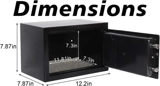 Alt view image 2 of 6 - Electronic Safe with Digital Keypad, Program your own 3 to 8 Digit Pin, Includes 2 Emergency Keys and Mounting Bolts, Battery Operated Lock Box