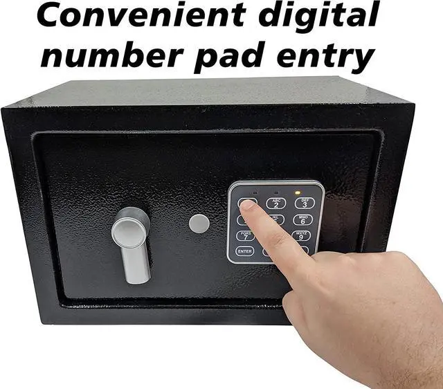 Alt view image 3 of 6 - Electronic Safe with Digital Keypad, Program your own 3 to 8 Digit Pin, Includes 2 Emergency Keys and Mounting Bolts, Battery Operated Lock Box