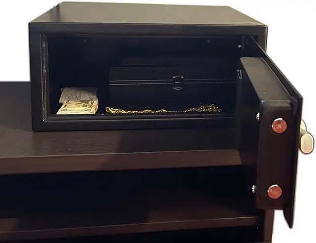 Alt view image 4 of 6 - Electronic Safe with Digital Keypad, Program your own 3 to 8 Digit Pin, Includes 2 Emergency Keys and Mounting Bolts, Battery Operated Lock Box