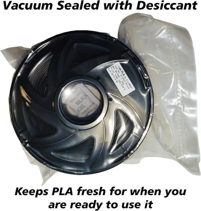 Alt view image 5 of 5 - Black Color PLA 3D Printer Filament, 1.75 mm Diameter with +/-0.02 mm Accuracy, 1 kg Spool (2.2 lbs)
