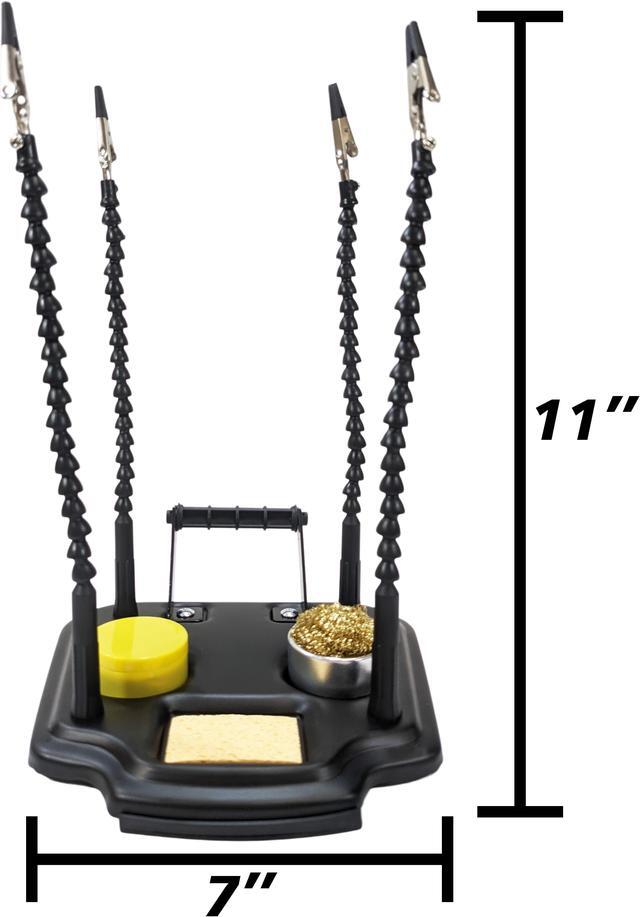 Alt view image 3 of 7 - Multifunctional Helping Hands with Gooseneck Arms, Heavy Duty Base with Solder Holder Dispenser, Brass Wire Tip Cleaning Sponge, & Soldering Flux