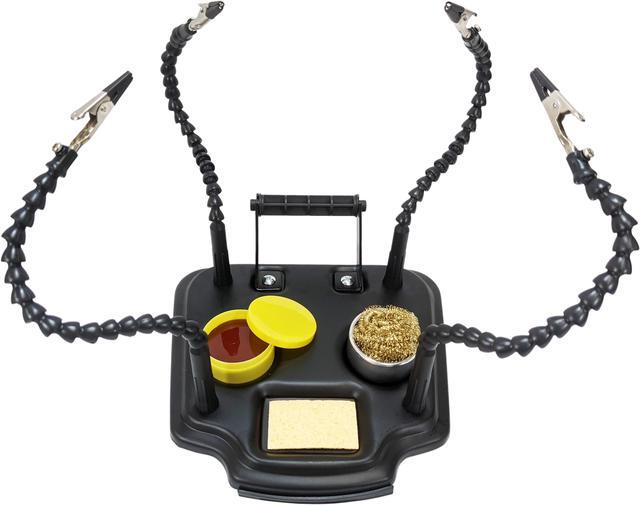 Alt view image 2 of 7 - Multifunctional Helping Hands with Gooseneck Arms, Heavy Duty Base with Solder Holder Dispenser, Brass Wire Tip Cleaning Sponge, & Soldering Flux