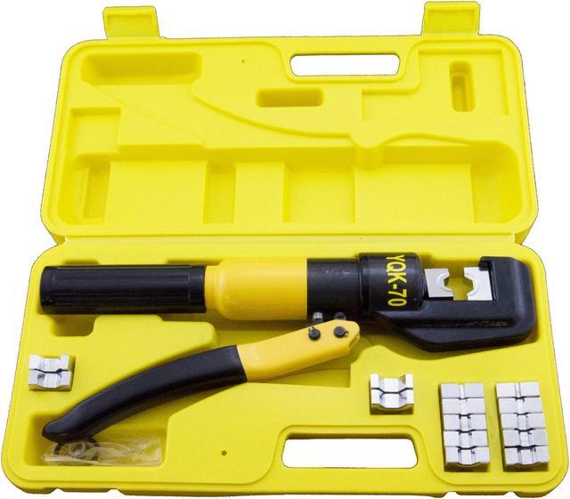 Main image of 10 Ton Hydraulic Crimper with 8 Dies and Storage Case - Crimping Tool for Wire, Battery, Cable, Lug, Terminal