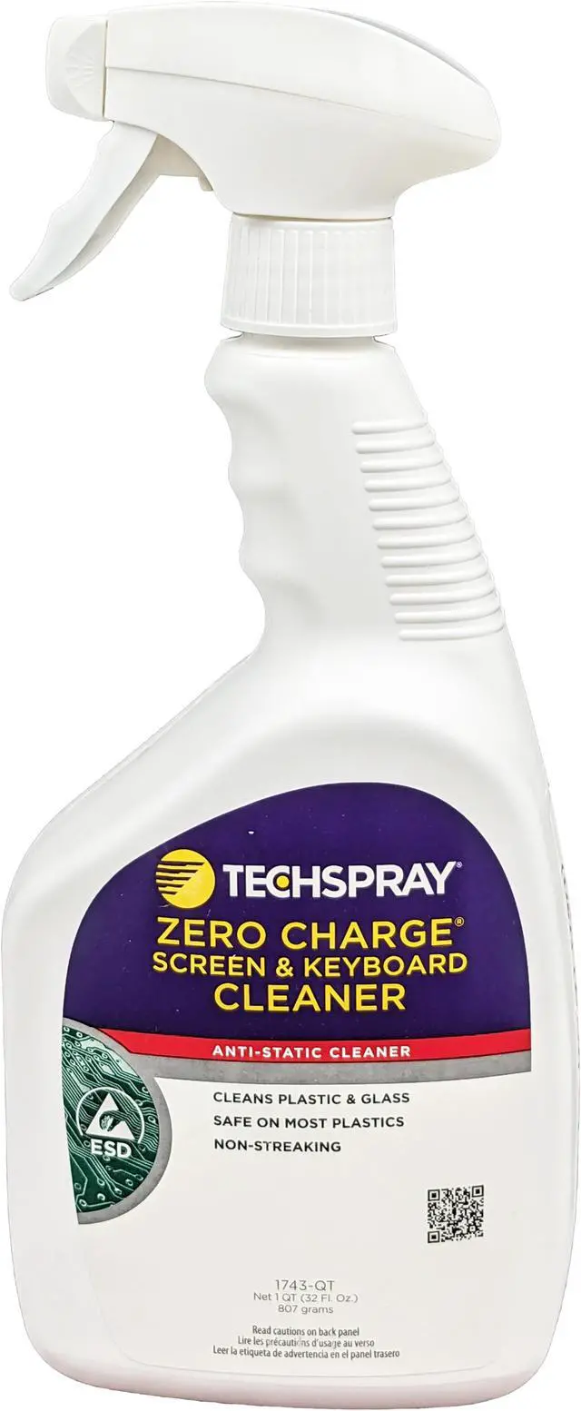 Main image of Techspray Zero Charge Screen & Keyboard Cleaner, 1 Quart Spray Bottle (1743-QT)