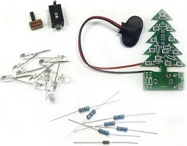 Alt view image 2 of 3 - Colorful Flashing Christmas Tree Beginner Level Soldering Kit