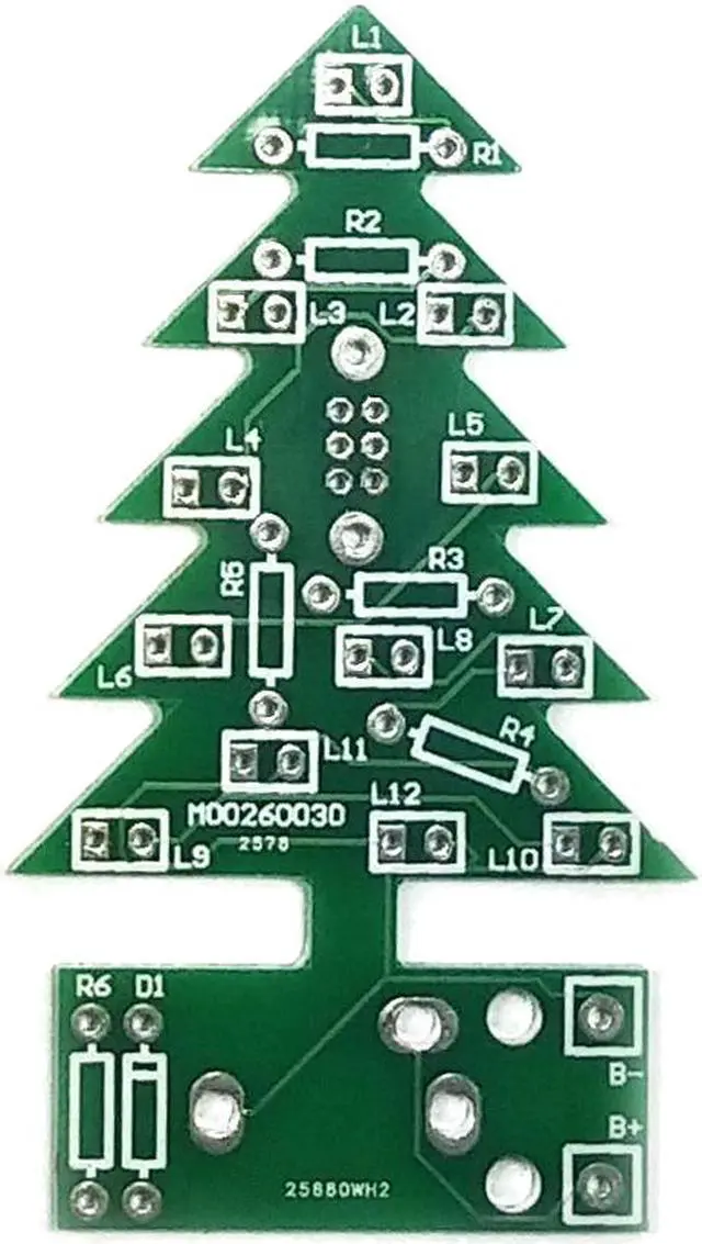 Alt view image 3 of 3 - Colorful Flashing Christmas Tree Beginner Level Soldering Kit