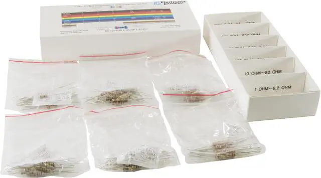 Alt view image 6 of 6 - 365 Piece Resistor Kit 1/2 Watt in Compartmentalized Cardboard Storage Box