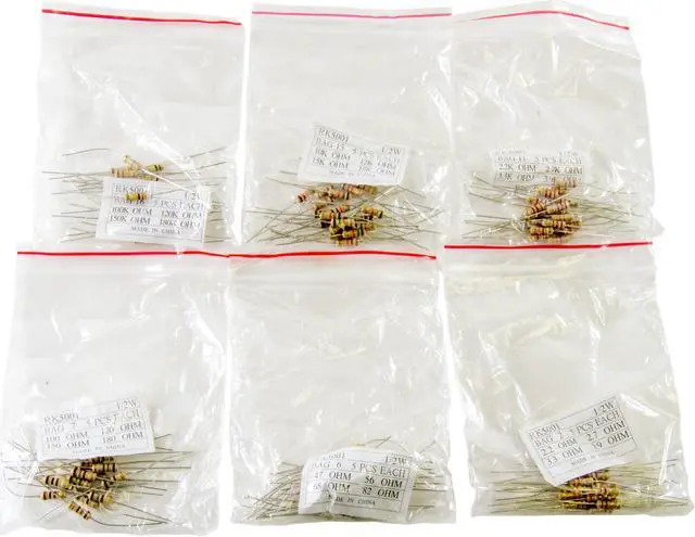 Alt view image 3 of 6 - 365 Piece Resistor Kit 1/2 Watt in Compartmentalized Cardboard Storage Box