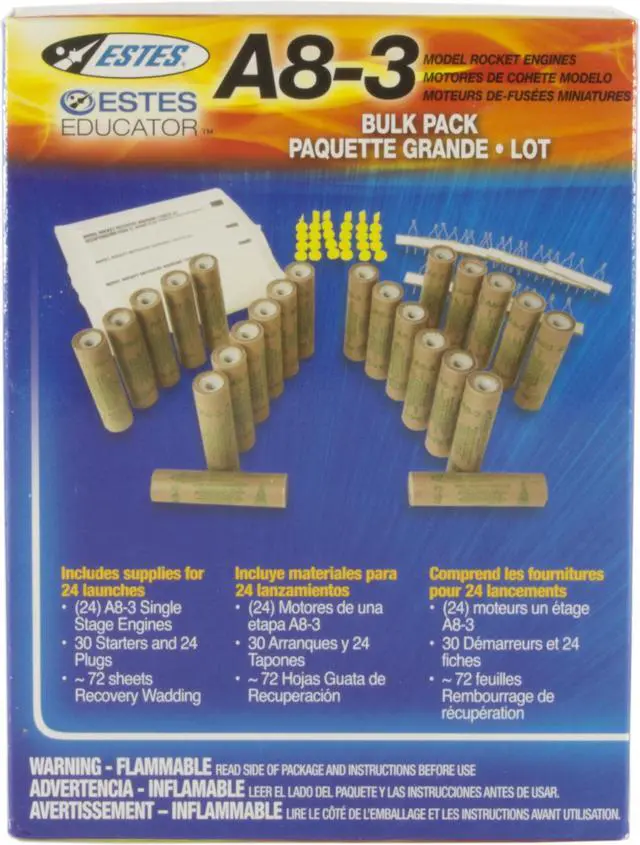 Alt view image 2 of 6 - Estes A8-3 Engines Bulk Pack