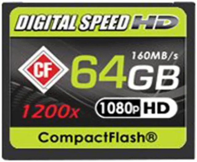 Alt view image 2 of 2 - Digital Speed 64GB 1200X Professional High Speed Mach III 160MB/s Error Free (CF) HD Memory Card Class 10