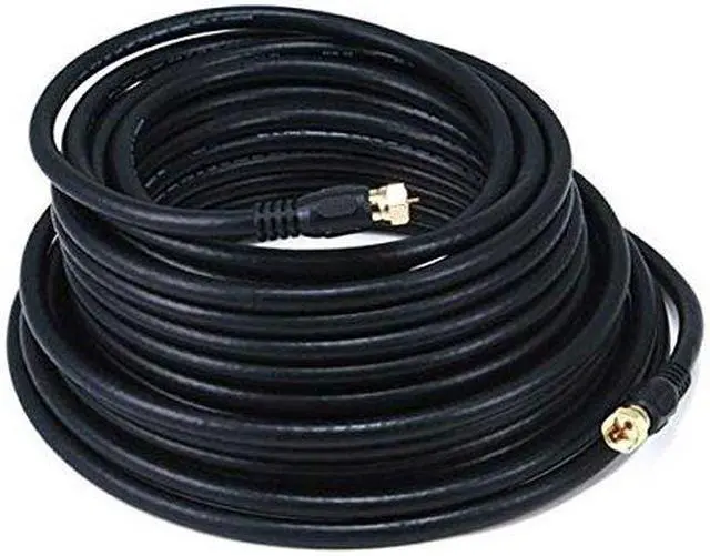 Main image of iMBPrice - RG6 Coaxial Extra Long Patch Cable (50 Feet) with F-Type Screw-on Connectors in Black