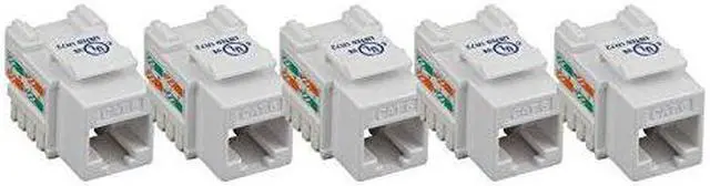 Main image of iMBAPrice (5-Pack) Cat6 RJ45 Punch-Down Keystone Jack in (White)