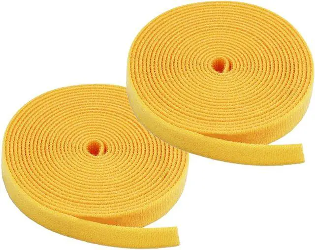 Main image of iMBAPrice (Pack of 2) 5 yard Cable Fastening Tape with .75 inch Hook (Yellow)