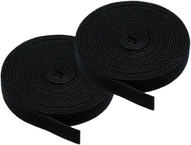 Alt view image 2 of 2 - iMBAPrice Pack of 2 5 yard Cable Fastening Tape with .75 inch Hook Black