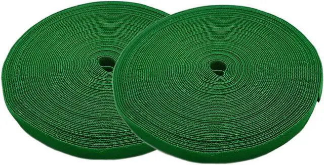 Main image of iMBAPrice Green Cable Fastening Tape - (Pack of 2) 0.75 inch One Wrap Hook & Loop (75 feet) 25 Yards Long