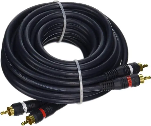 Alt view image 2 of 3 - iMBAPrice  2RCA Male to 2RCA Male Home Theater Audio Cable - 50 Feet - Black