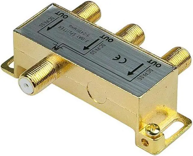 Alt view image 2 of 2 - iMBAPrice 110014-10 (10-Pack) Glod Plated 2.4 Ghz 3-Way Coaxial Cable Splitter F-Type Screw for Video Satellite Splitter
