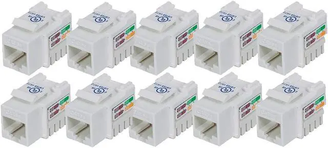 Alt view image 3 of 3 - iMBAPrice (Pack of 10) Keystone Punch Down Jack Cat-5e RJ-45 - White