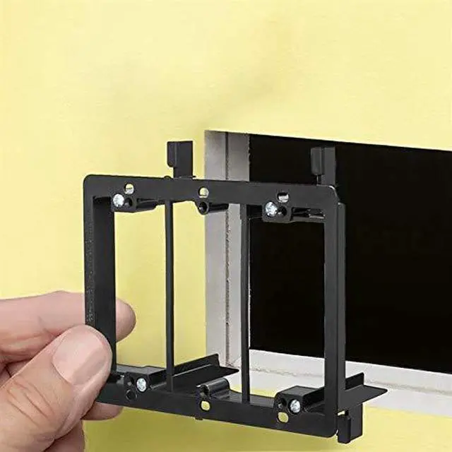 Alt view image 3 of 3 - iMBAPrice® 3 Gang Low Voltage Wallplate Mounting Bracket - Black (Pack of 2)