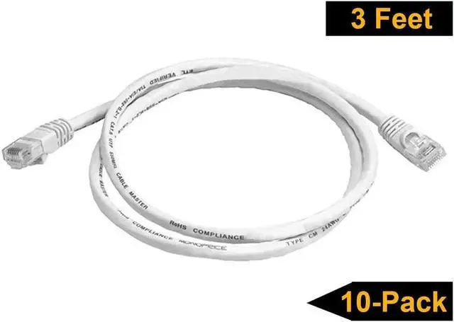 Alt view image 3 of 4 - iMBAPrice - 100 ' Cat5e RJ45 Network Ethernet Patch Cable, (10 Pack), White (IMBA-CAT5-100WT-10PK)