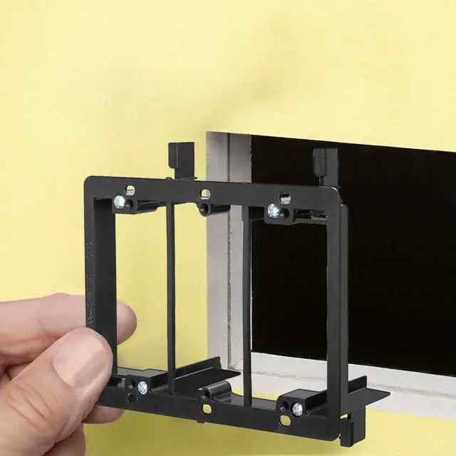 Alt view image 2 of 2 - iMBAPrice 3 Gang Low Voltage Wallplate Mounting Bracket - Black