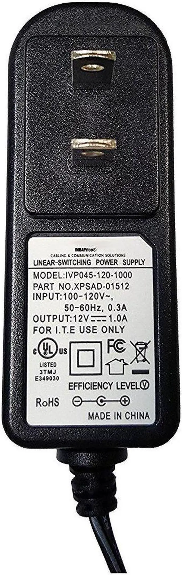 Alt view image 3 of 4 - Amamax® Wall Adapter Power Supply - 12VDC 1A, 5.5mm - 2.1mm UL Listed (Pack of 5)