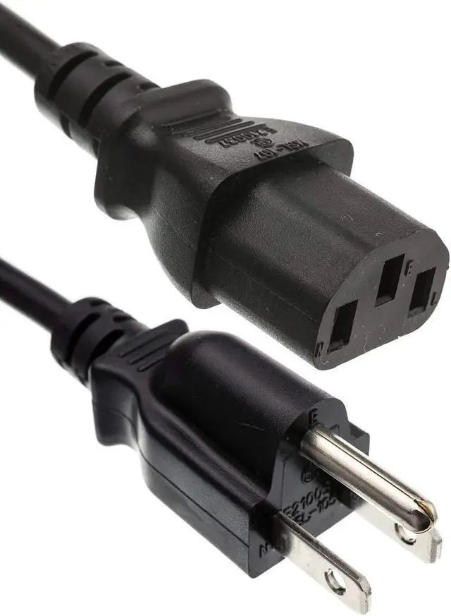 Main image of iMBAPrice 1 Ft Universal AC Power Cord - NEMA 5-15P to IEC320C13 UL Listed 3 Prong Power Cable