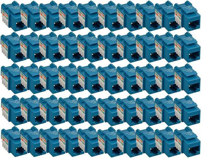 Main image of iMBAPrice (Pack of 5) Keystone Punch Down Jack Cat-5e RJ-45 - Blue